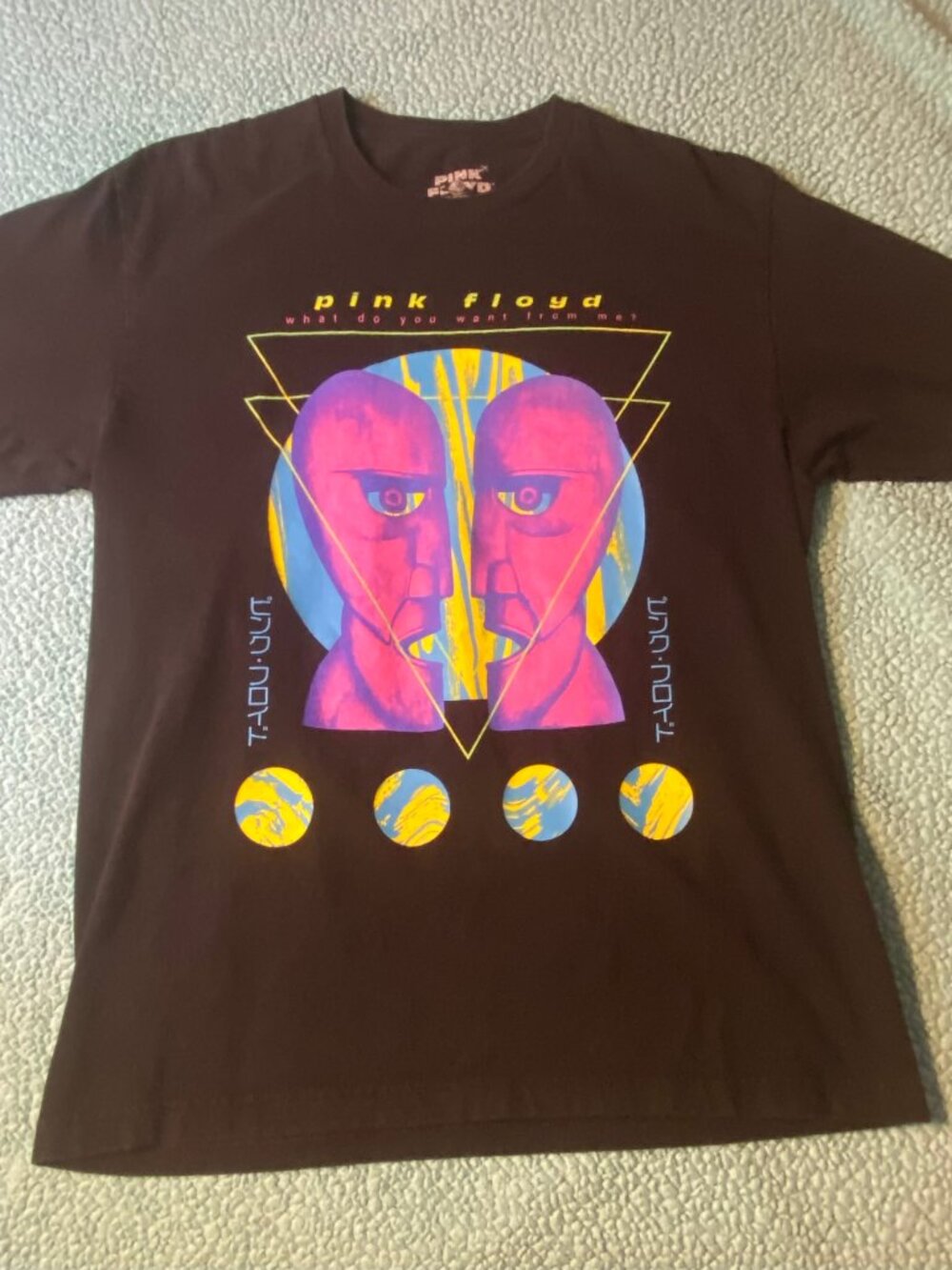 Pink Floyd The Division Bell Medium Black T-shirt Neon Colorful